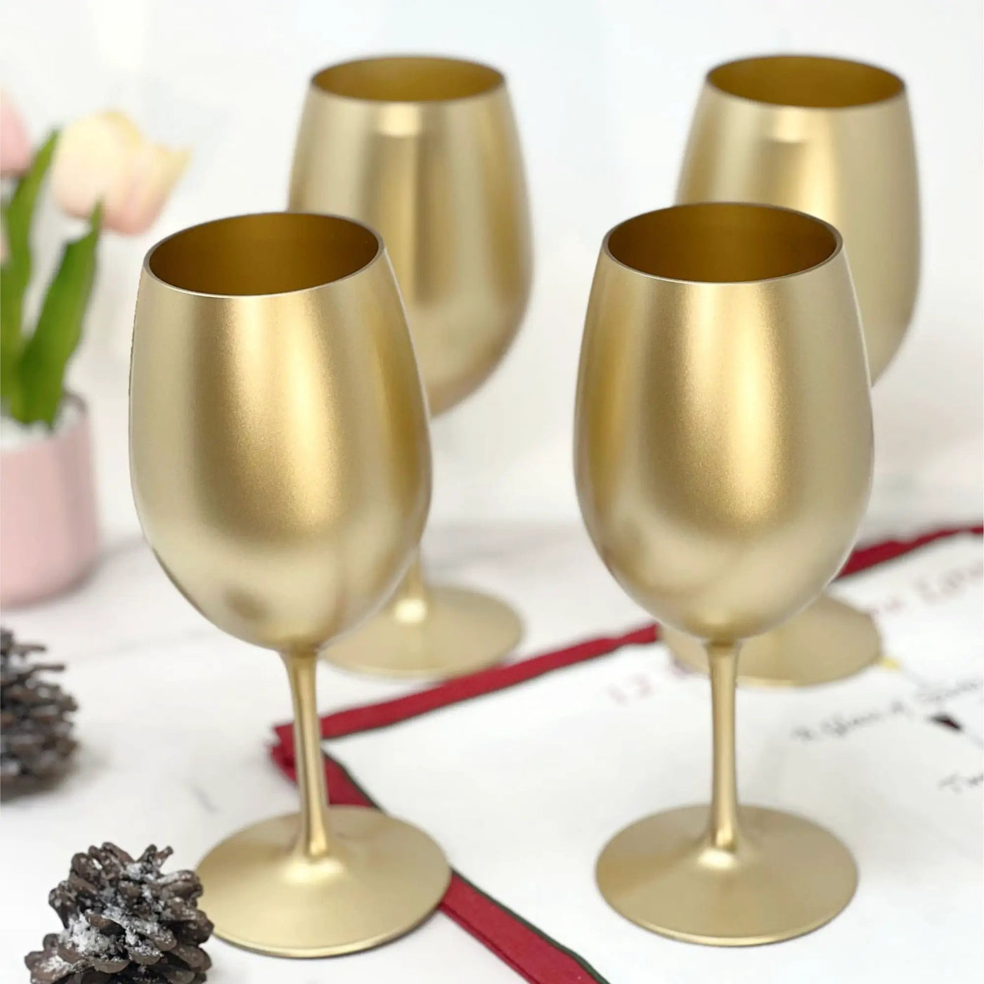 Leadingware Tritan Hammer Plastic Wine Glasses (Set of 4) by HouseOfZazla