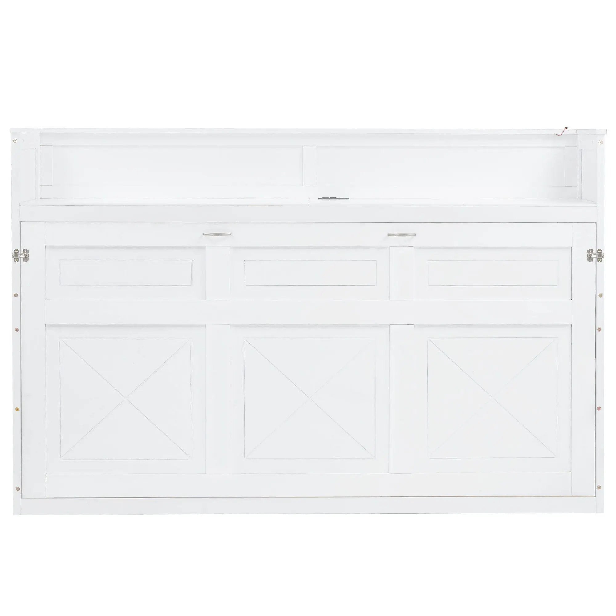 Murphy Bed With Desk, LED Light And USB Charging Station by HouseOfZazla