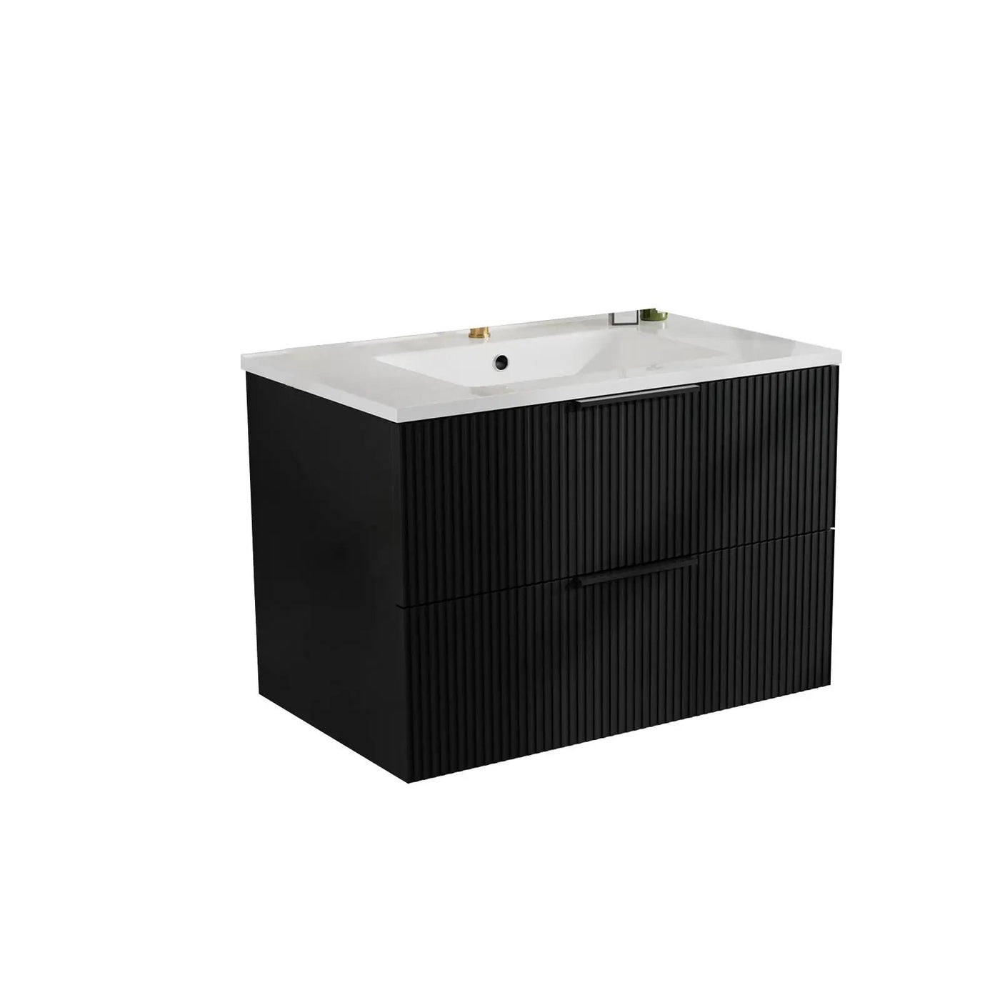 Modern Wall Mounted Floating Bathroom Vanity With Sink And Drawers by HouseOfZazla