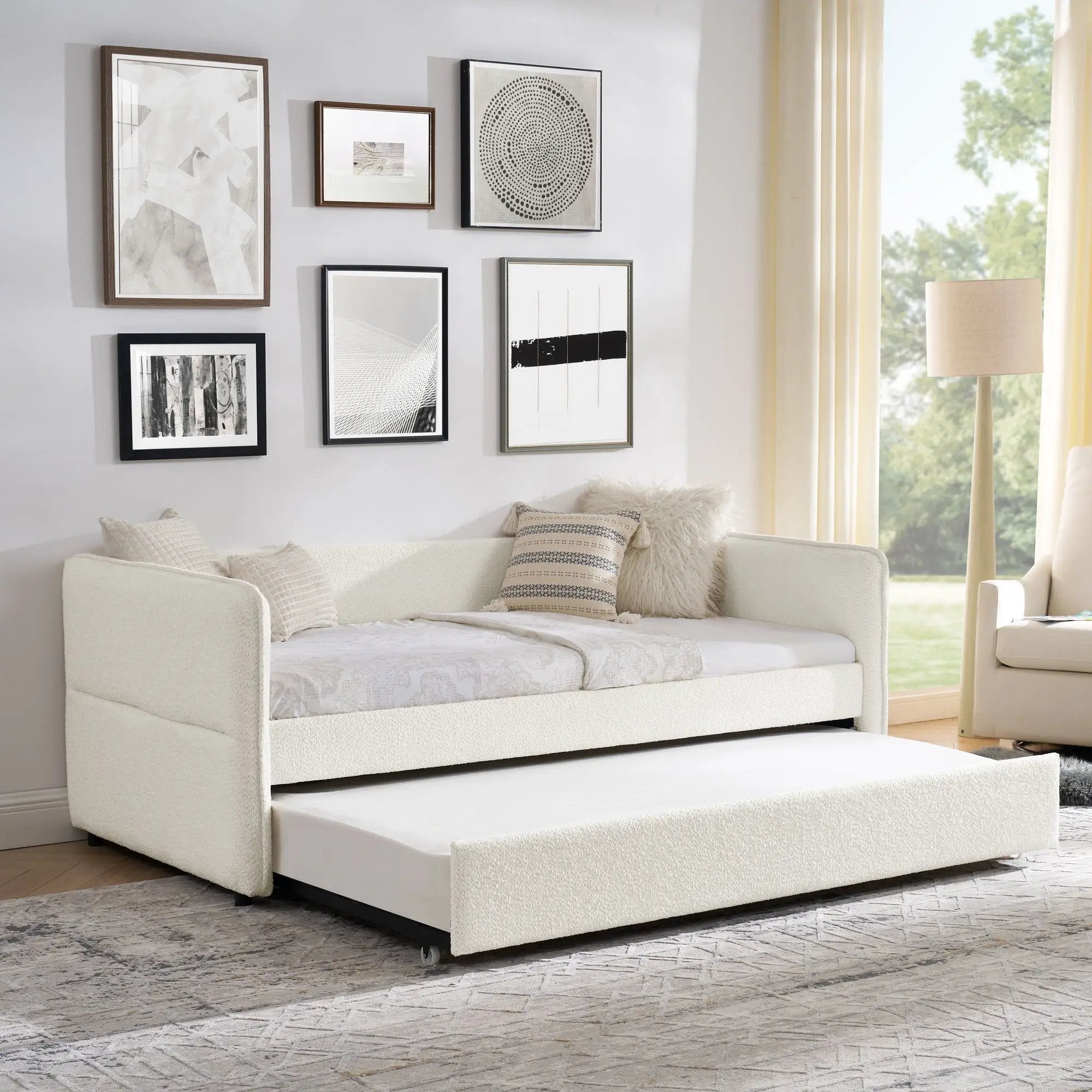 Upholstered Daybed With Pop Up Trundle by Unique Piece Furniture
