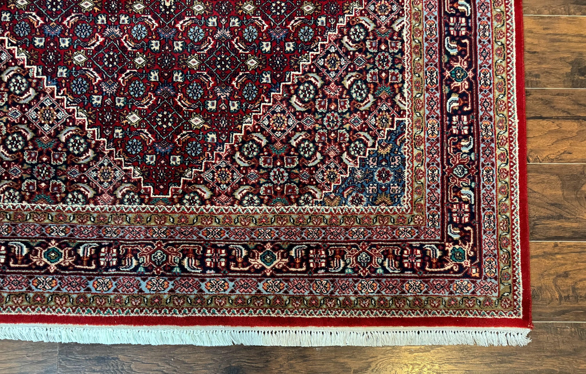 Indo Persian Bidjar Rug 6x9, Vintage Wool Handmade Carpet by Jewel Rugs