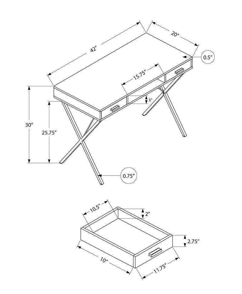 Computer Desk, Home Office, Laptop, Left / Right Set-Up, Storage Drawers, Work, Contemporary, Modern by Unique Piece Furniture