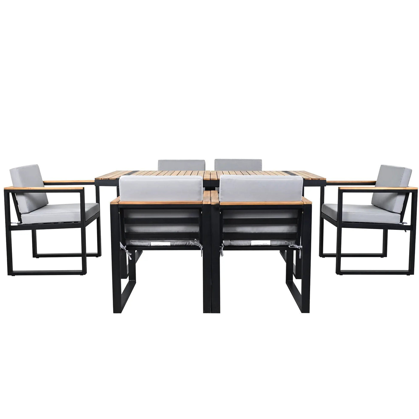 7 Pieces Outdoor Dining Set Patio Dining Table And Chair Set With And Removable Cushions For Patio by HouseOfZazla