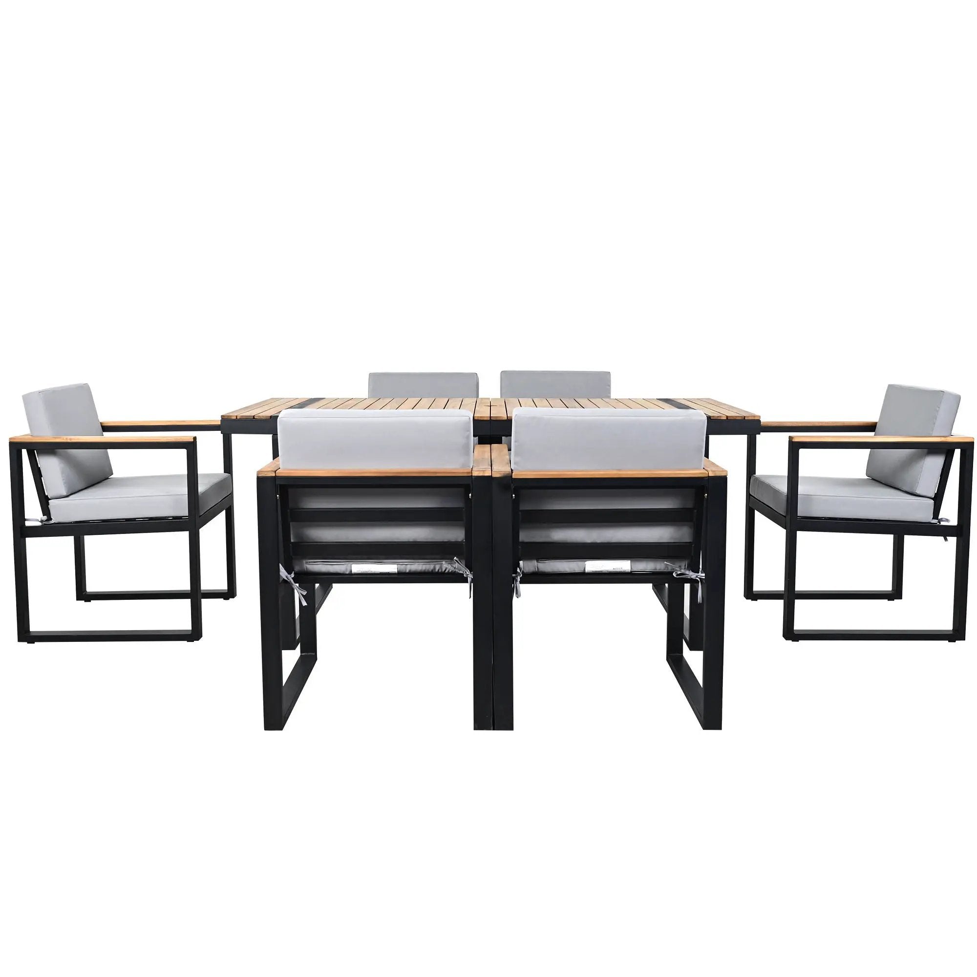 7 Pieces Outdoor Dining Set Patio Dining Table And Chair Set With And Removable Cushions For Patio by HouseOfZazla