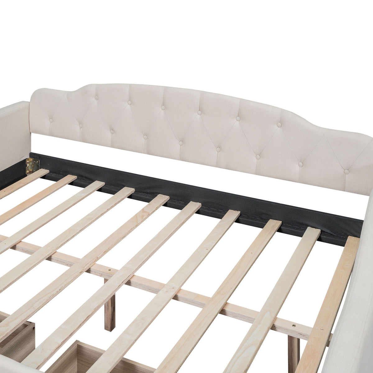 Upholstered Tufted Daybed with Storage Options - Beige, photo 31 of 40