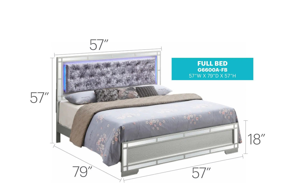 Madison - Upholstered Bed With LED by HouseOfZazla
