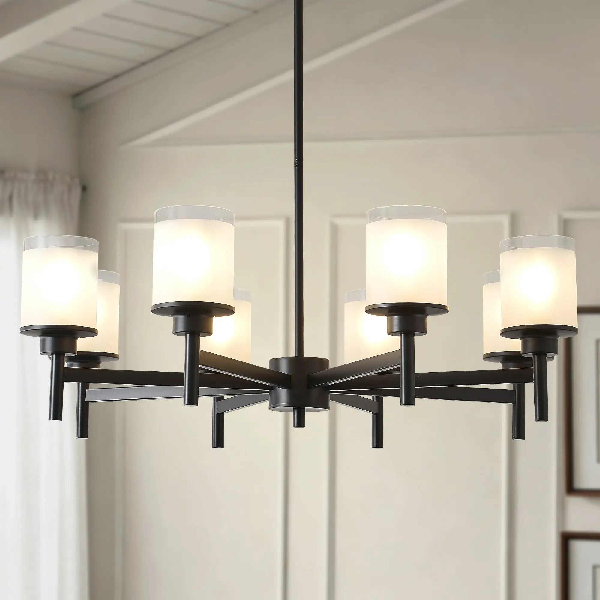 8-Light Frosted Glass Farmhouse Chandelier by HouseOfZazla