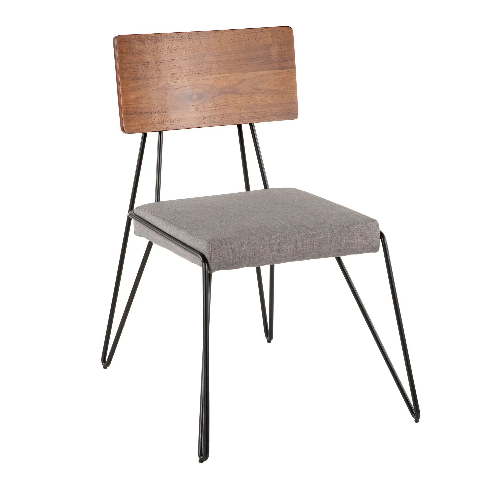 Loft - Mid-Century Modern Chair (Set of 2) - Black / Gray / Walnut by Unique Piece Furniture