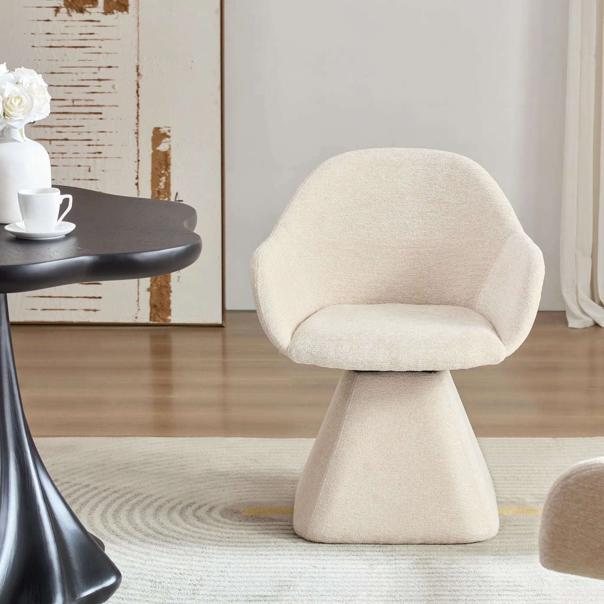 180° Rotating Accent Chair For Living Room - Beige by HouseOfZazla
