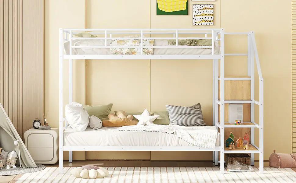 Bunk Bed With Lateral Storage Ladder And Wardrobe by HouseOfZazla
