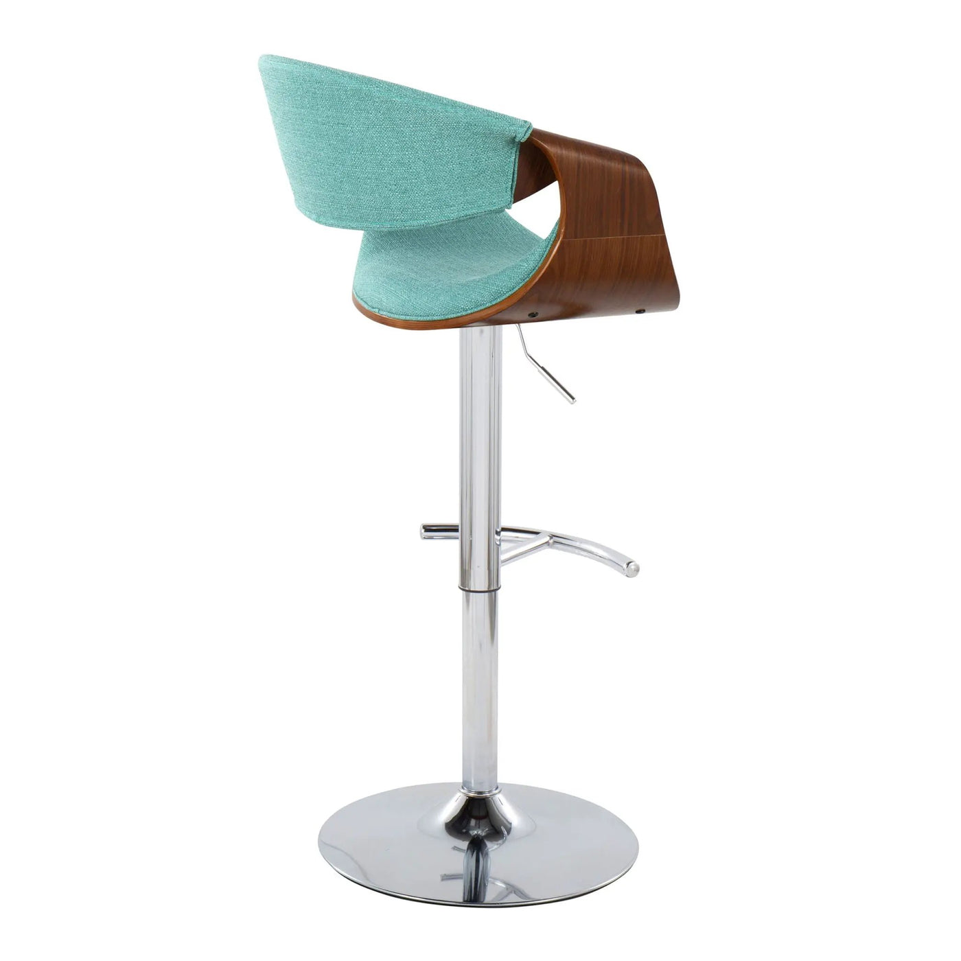 Curvo - Mid Century Modern Adjustable Barstool With Swivel With Rounded T Footrest (Set of 2) by HouseOfZazla