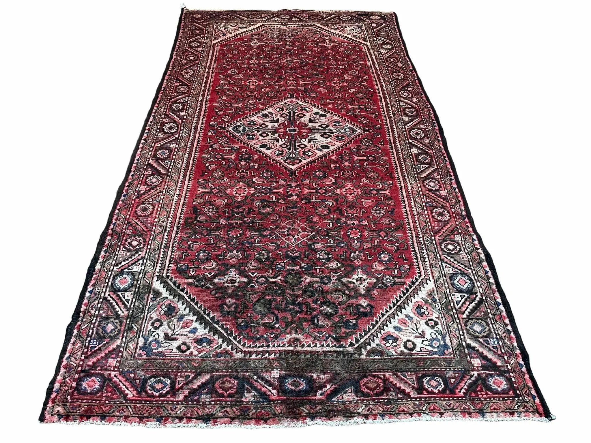 5.5 X 10 Antique Handmade Wool Tribal Gallery Rug All Over Red Runner Corridor by Jewel Rugs
