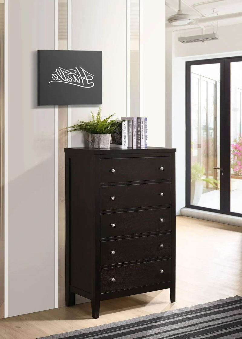 Carlton 5-drawer Bedroom Chest Cappuccino by Unique Piece Furniture
