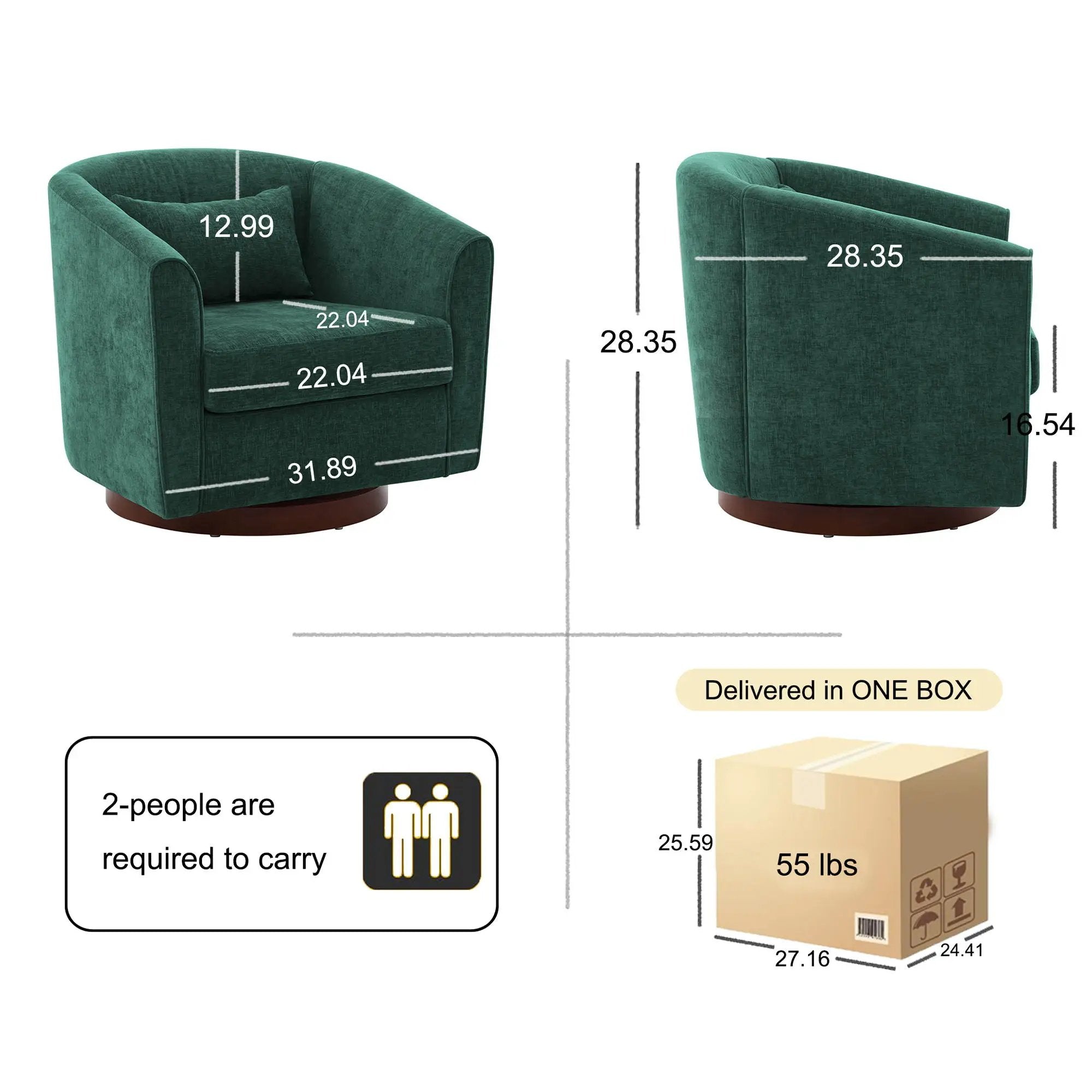 Swivel Accent Chair For Living Room, Sofa Chairs With Base Side For Living Room by HouseOfZazla
