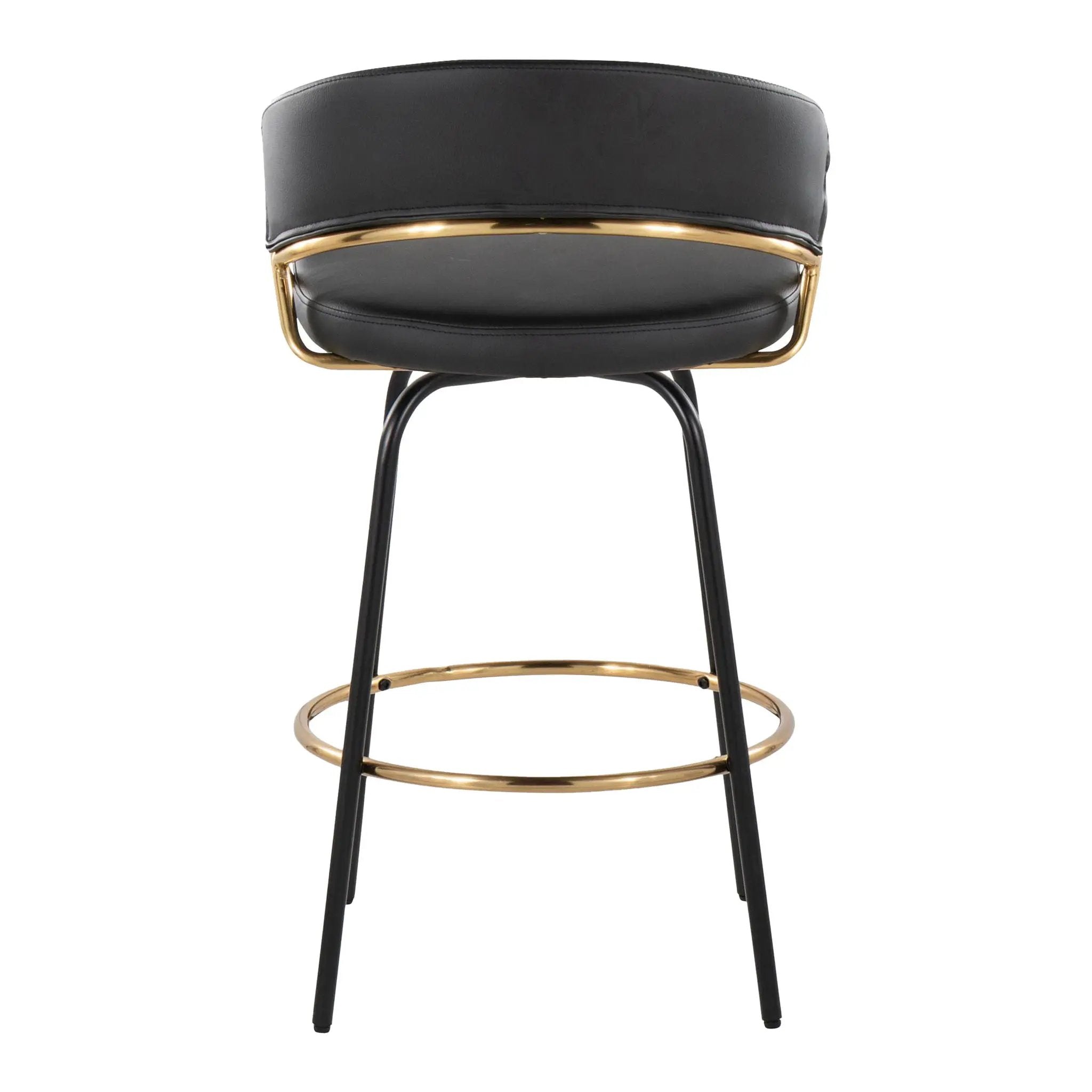 Jie - Fixed Height Contemporary Counter Stool With Swivel Round Footrest (Set of 2) by Unique Piece Furniture