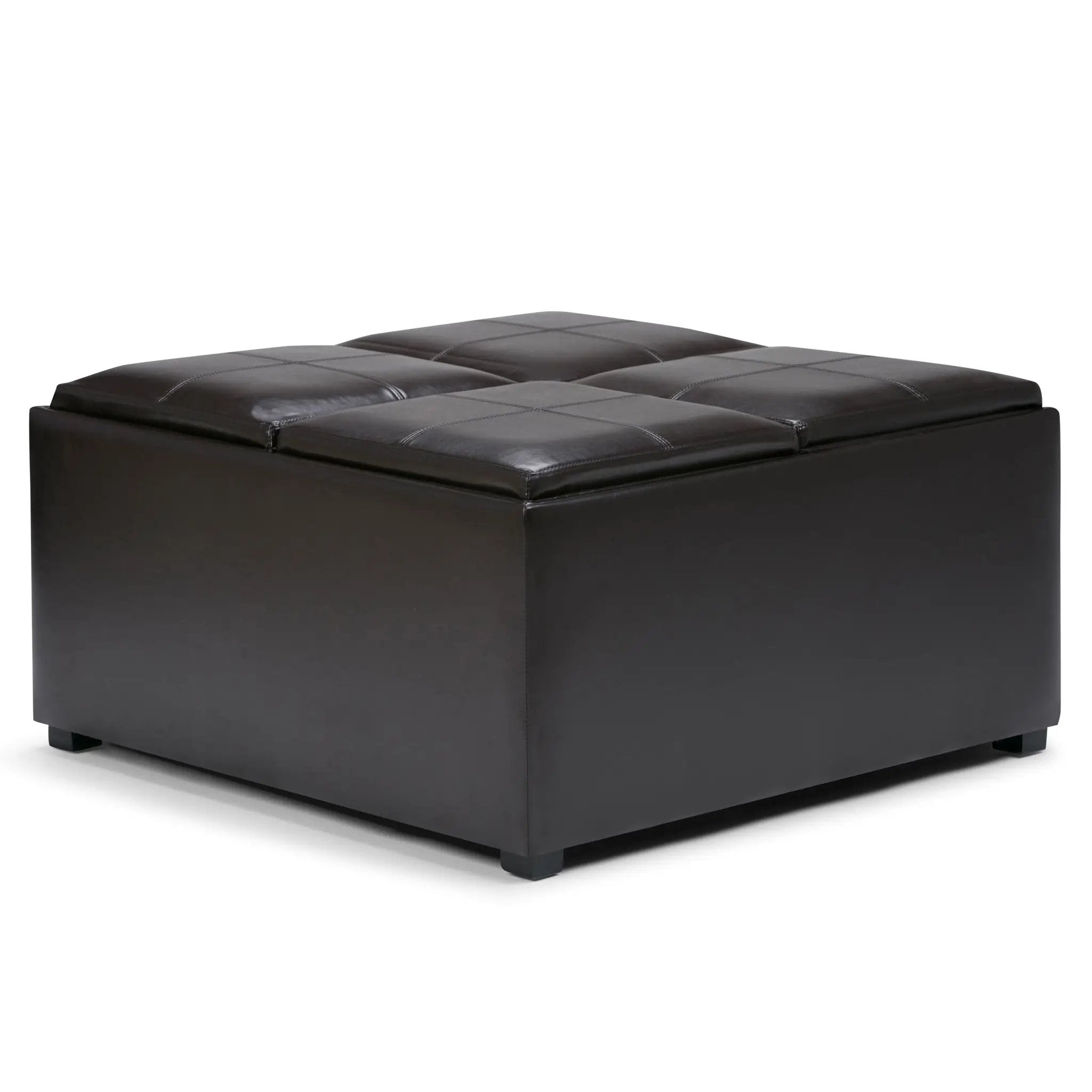 Avalon - Square Coffee Table Storage Ottoman - Tanners Brown by Unique Piece Furniture
