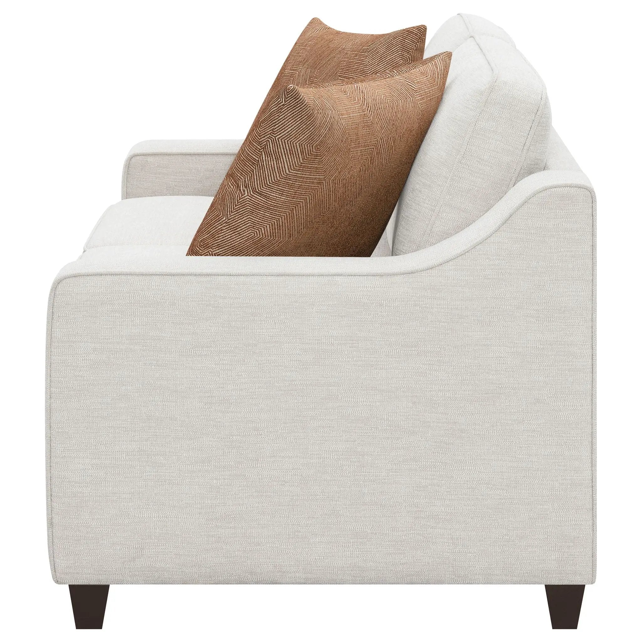 Christine Upholstered Sloped Arm Loveseat Beige by Unique Piece Furniture