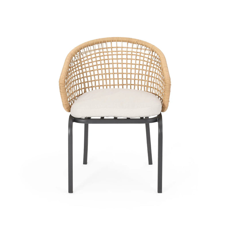 Outdoor Wicker Chair with Powder Coated Iron Legs by HouseOfZazla