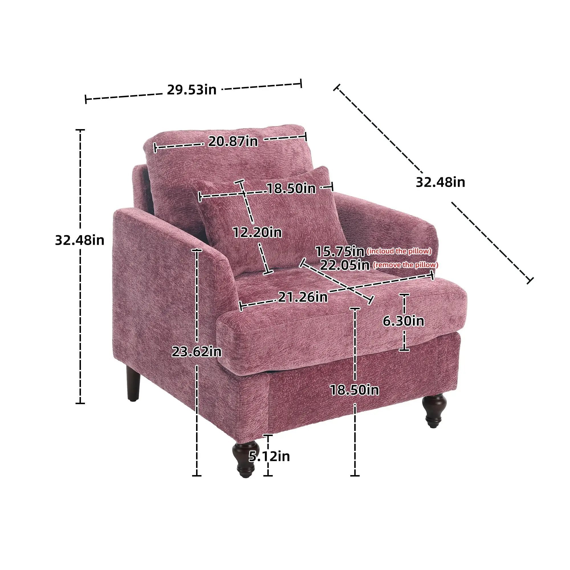 Modern Mid Century Wood Frame Armchair With Tufted Design by Unique Piece Furniture