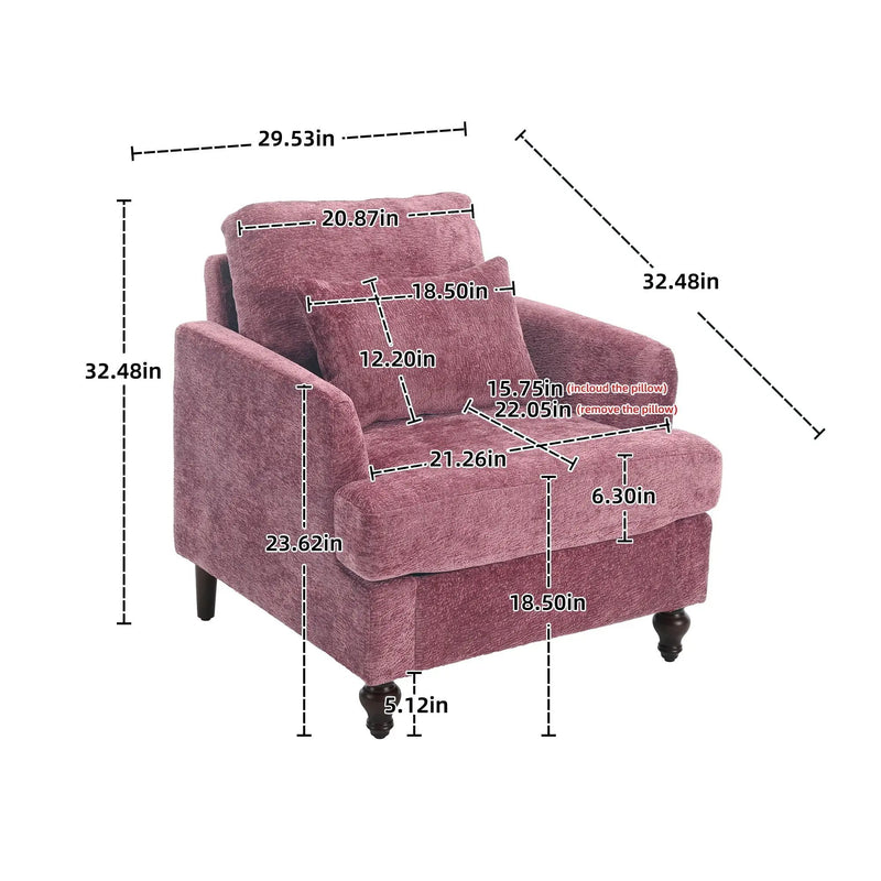 Modern Mid Century Wood Frame Armchair With Tufted Design by Unique Piece Furniture