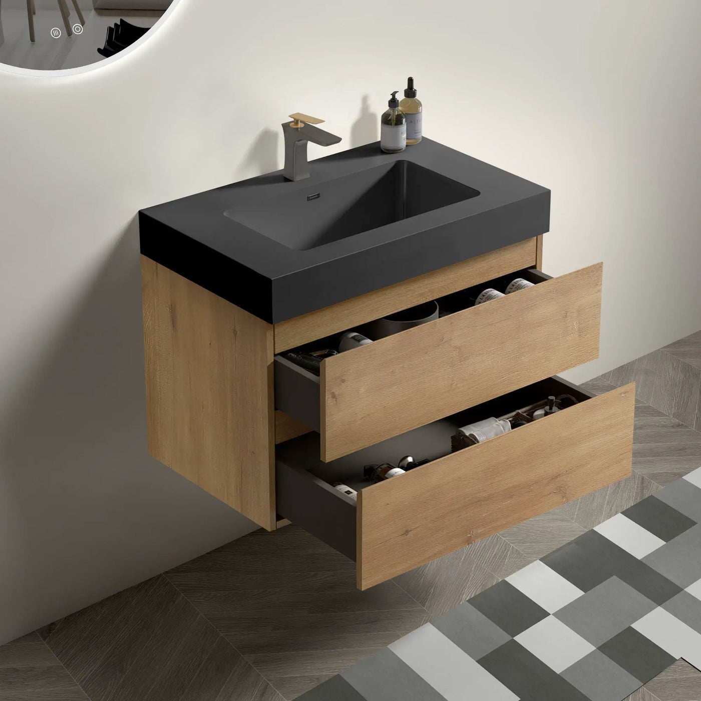 Alice Natural Oak Bathroom Vanity With Sink by HouseOfZazla