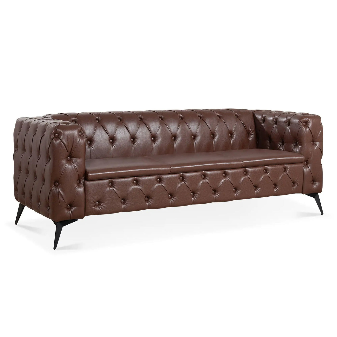 Square Arm Removable Cushion 3 Seater Sofa by HouseOfZazla