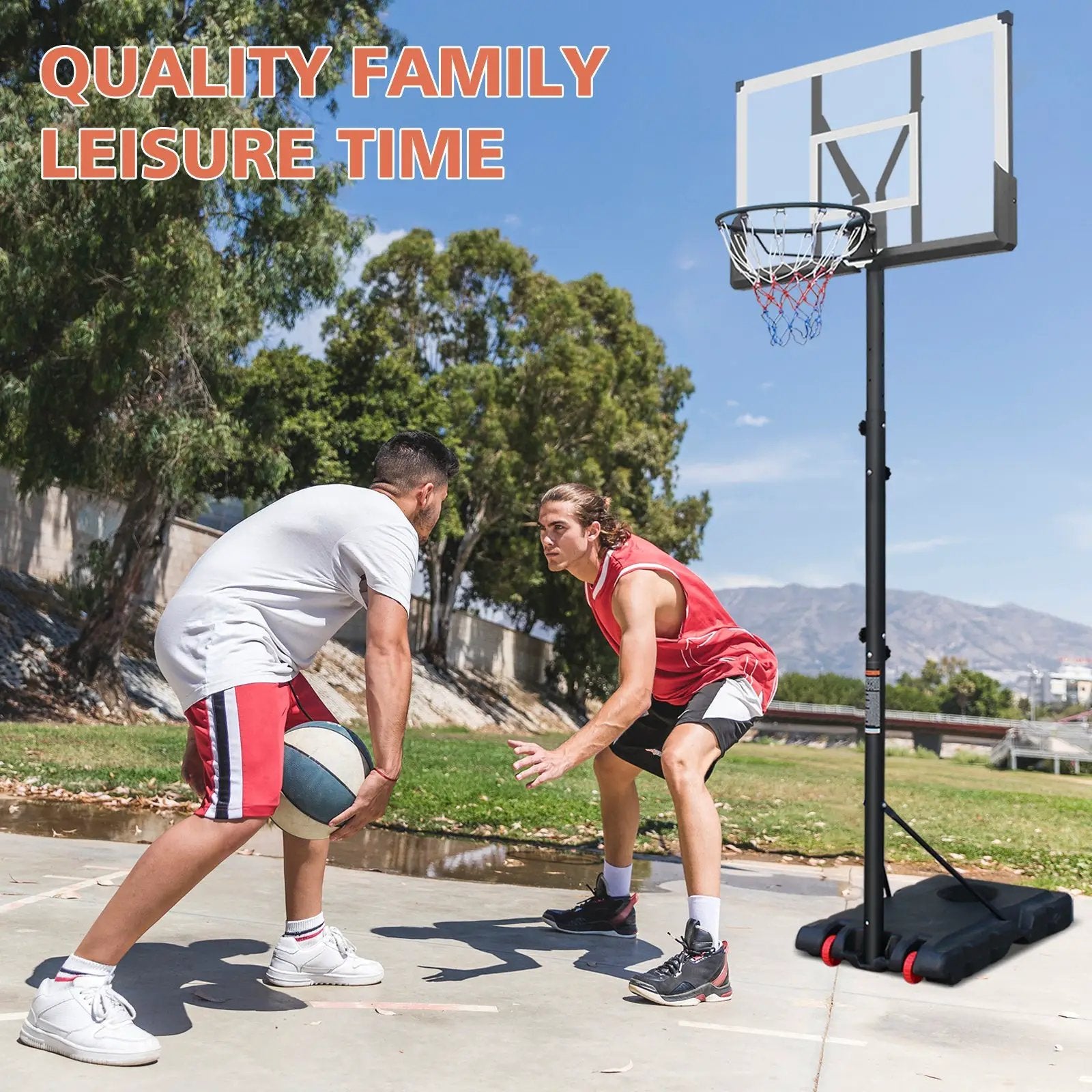 Basketball Hoop with 5.73-10FT Adjustable Height by HouseOfZazla
