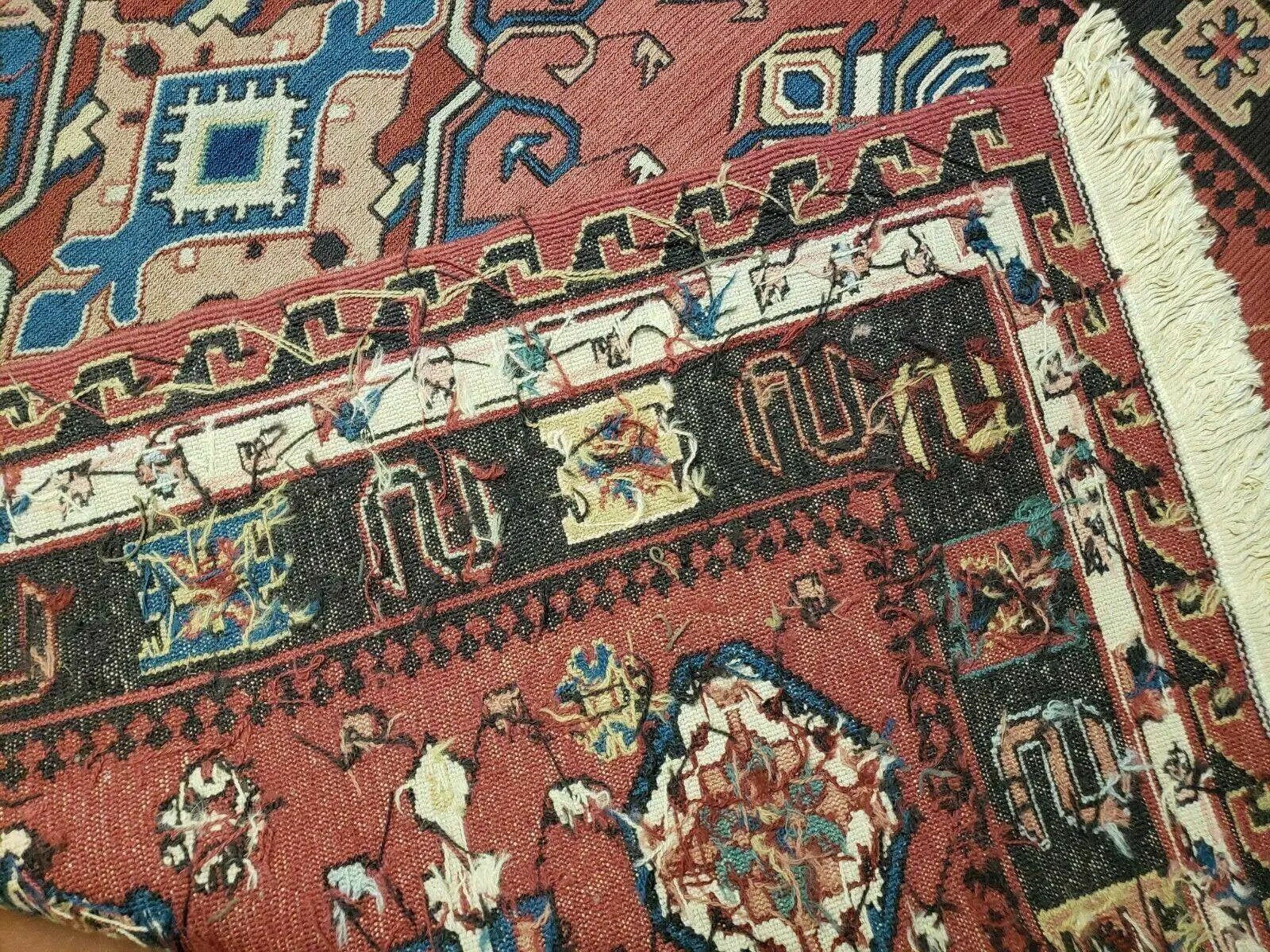 4' X 6' Vintage Russian Kilim Handmade Caucasian Soumak Flat Weave Wool Rug by Jewel Rugs