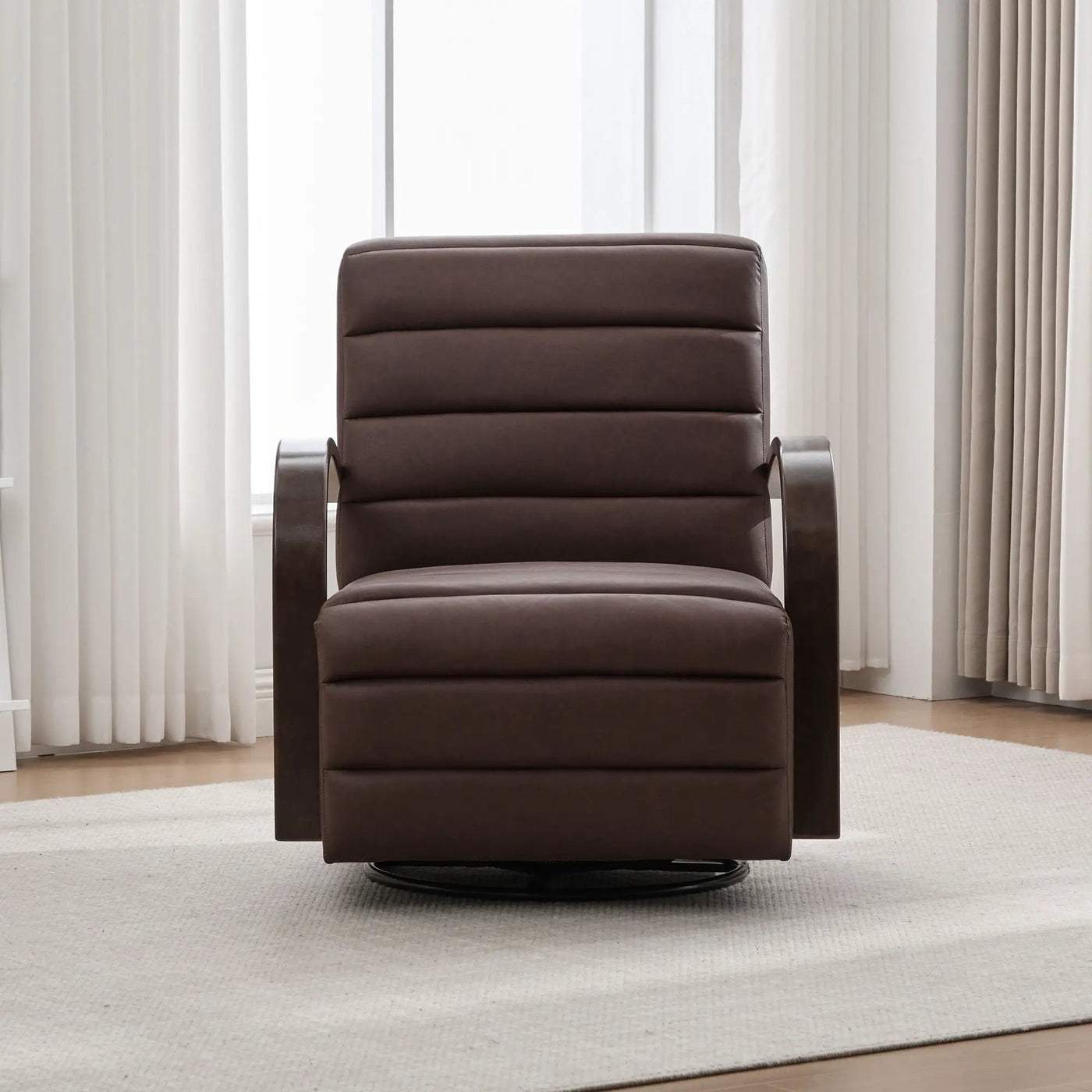 360° Swivel Accent Chair With Armrests, Comfy Lounge by Unique Piece Furniture
