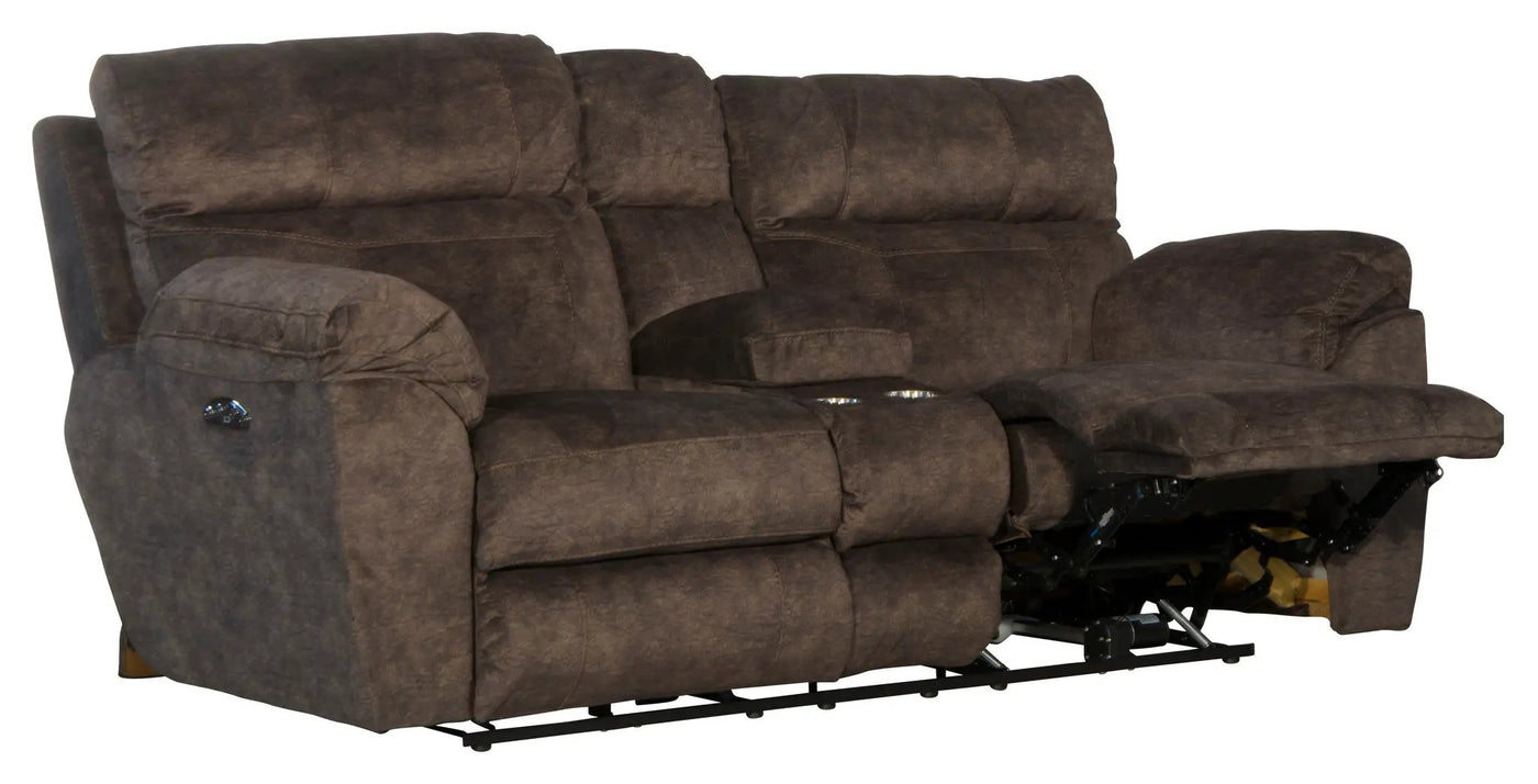 Sedona - Power Headrest Lay Flat Reclining Console Loveseat With Storage & Cupholders by Unique Piece Furniture