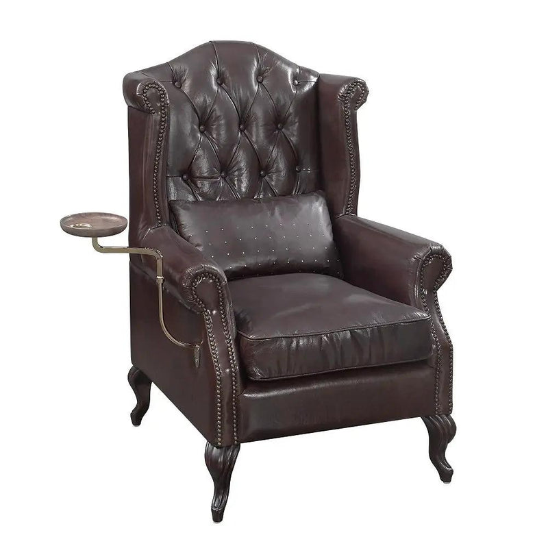 Pino - Accent Chair - Vintage Brown Top Grain Leather by Unique Piece Furniture