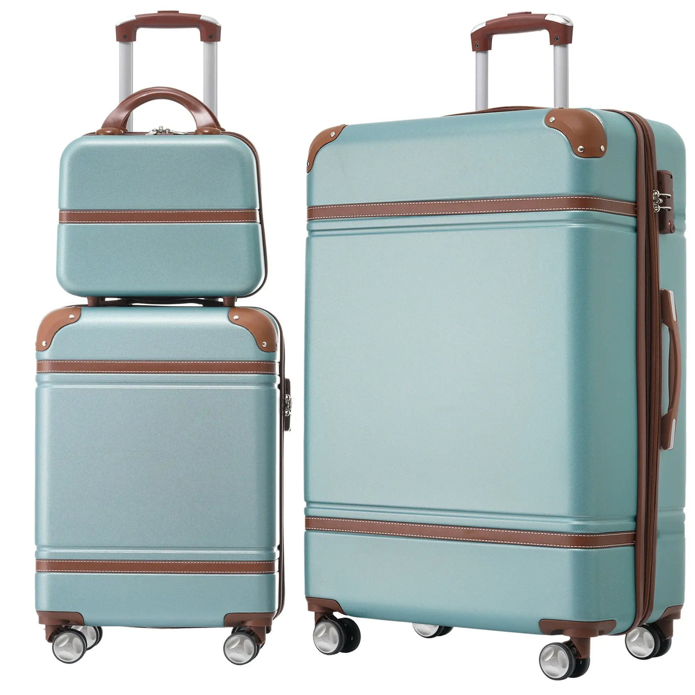 Hardshell Luggage Sets 3 Pieces 20" / 28" Luggages And Cosmetic Case Spinner Suitcase With Tsa Lock Lightweight by HouseOfZazla