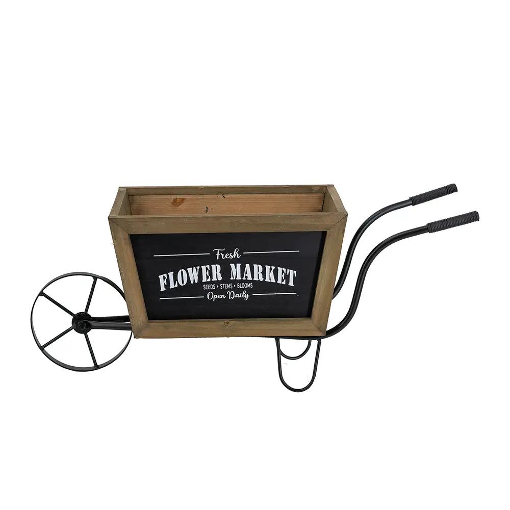 Farmhouse Wheelbarrow Planter with Flower Market Sign by HouseOfZazla