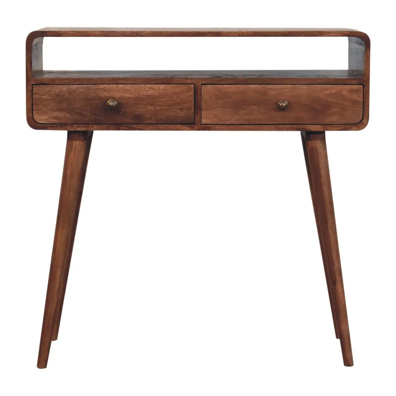 Solid Wood Curved Console Table by HouseOfZazla