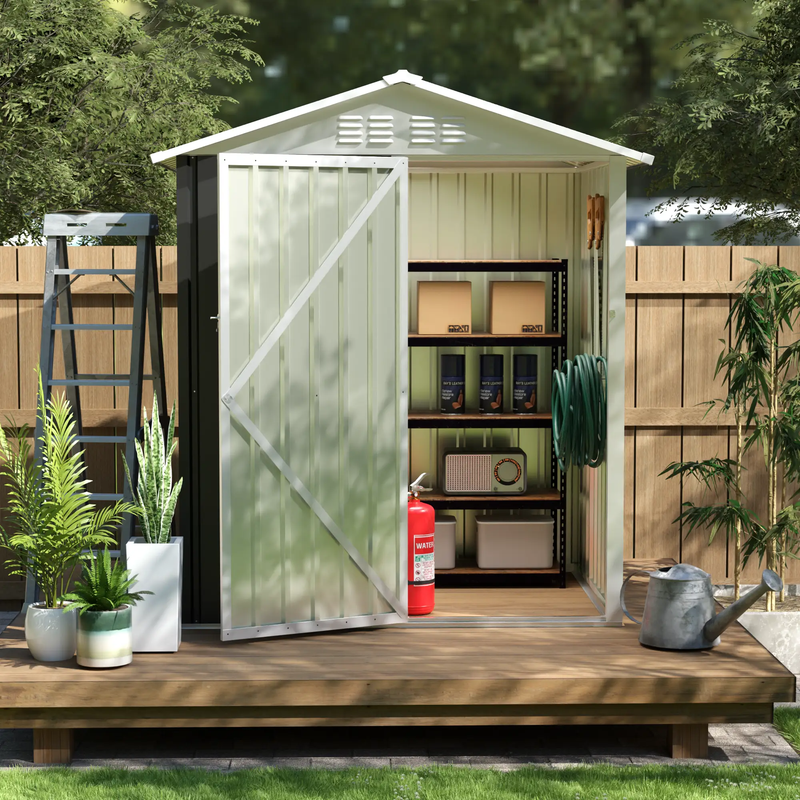 5.4x4.27 FT Outdoor Storage Shed with Hinge Door by HouseOfZazla