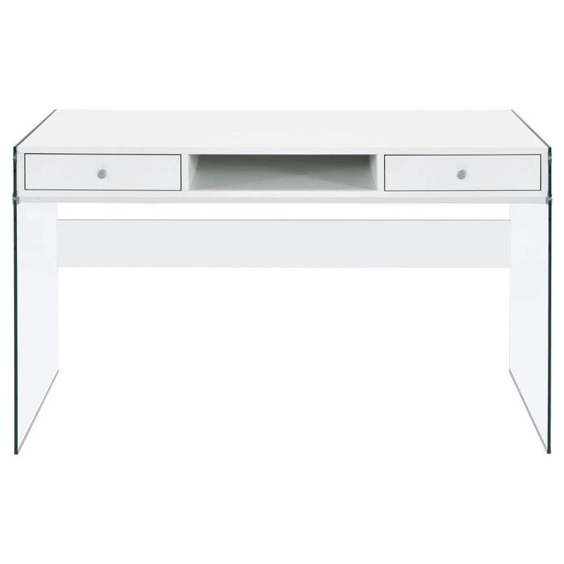 Dobrev 48-inch 2-drawer Writing Desk White High Gloss by Unique Piece Furniture