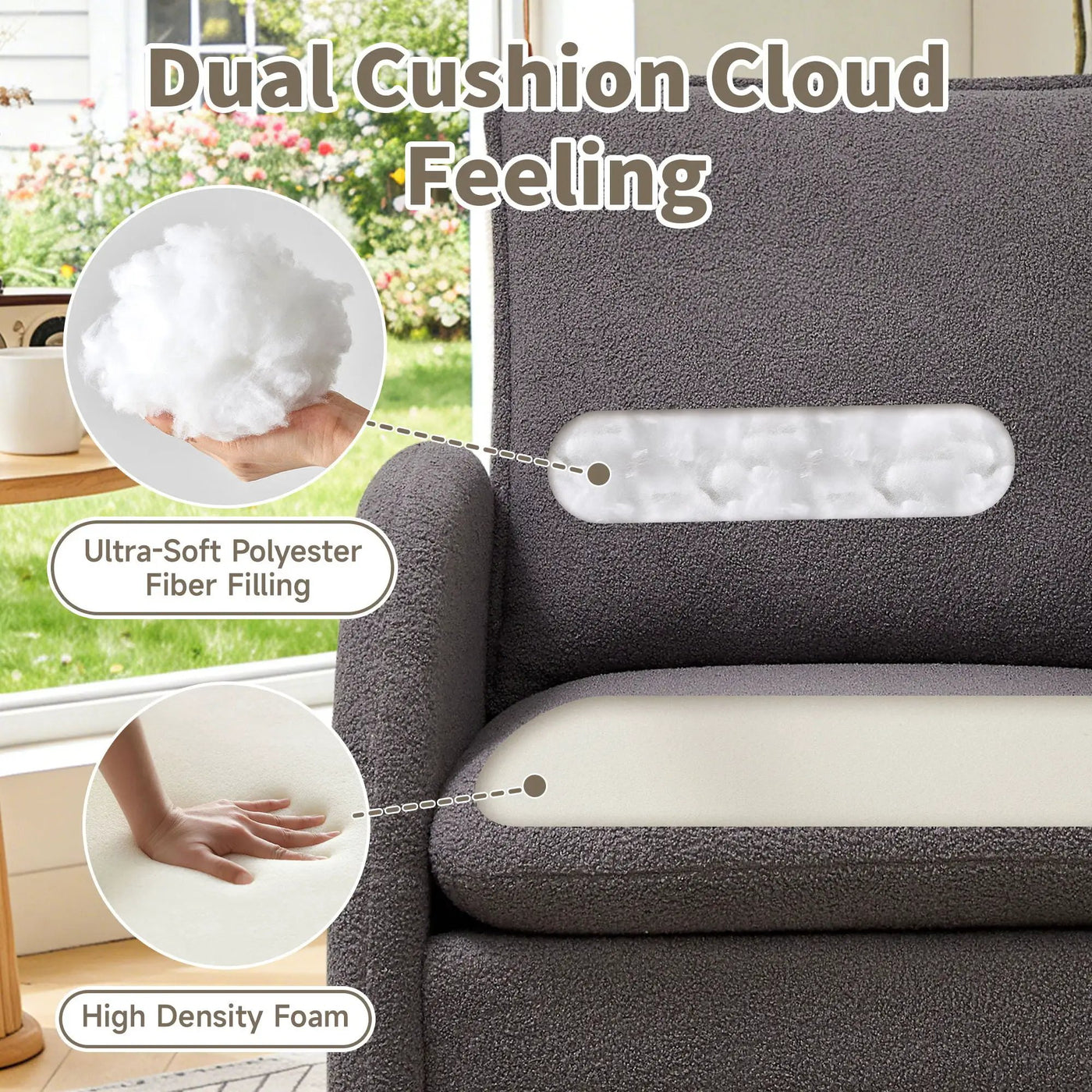 Modern Sherpa Upholstered Accent Chair, Comfortable Living Room Armchair, Lounge Chair For Bedroom, And Office by HouseOfZazla