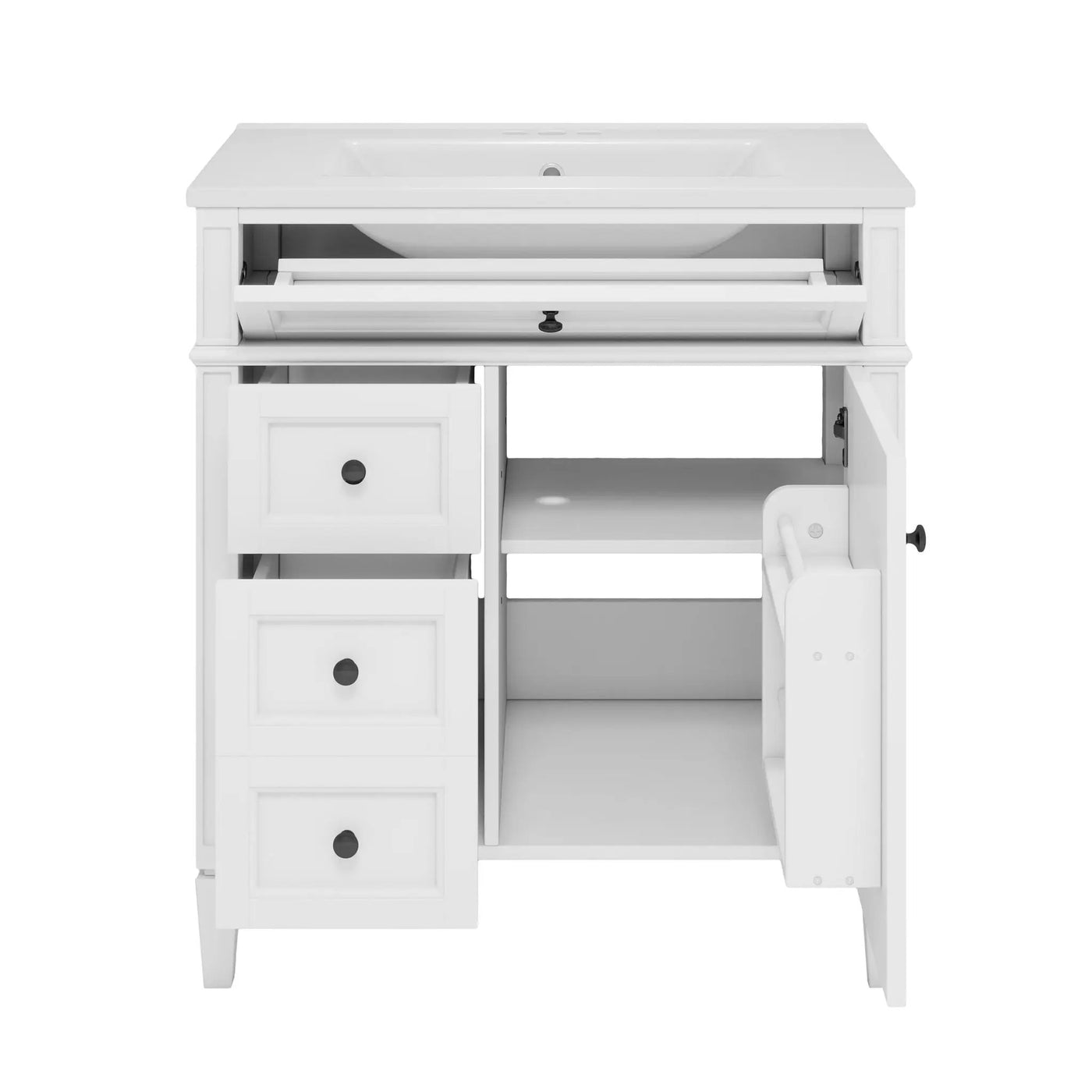 Bathroom Vanity With Top Sink, Storage Cabinet With 2 Drawers, Tip Out Drawer by HouseOfZazla
