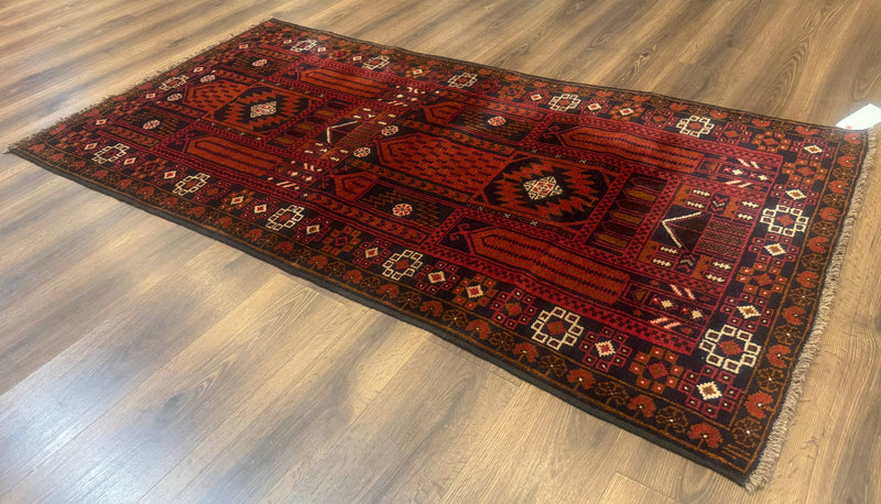 Afghan Rug 3x7, Balouch Carpet, Tribal Rug, Red, New by Jewel Rugs