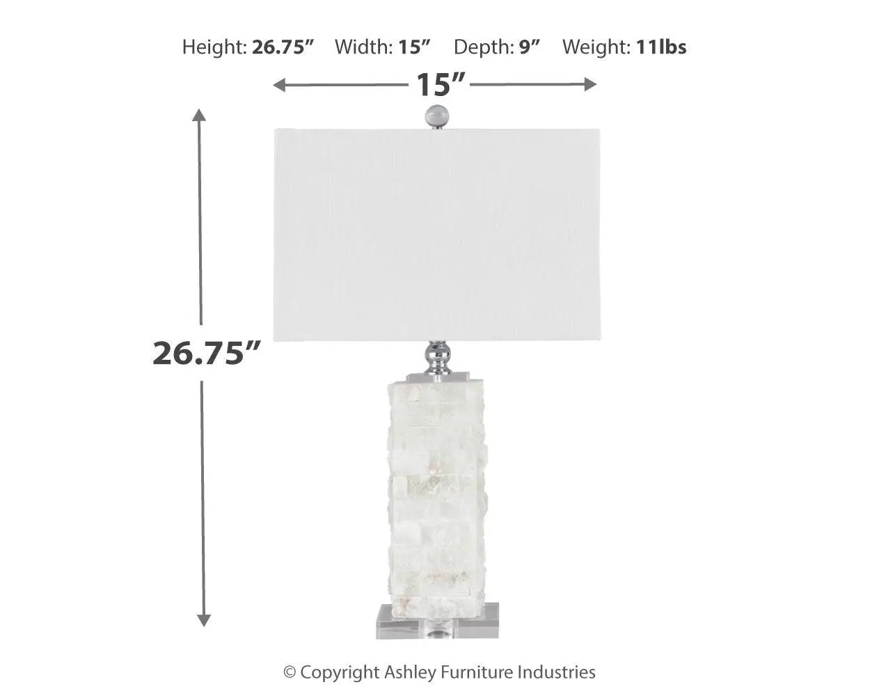 Malise - Alabaster Table Lamp - White by Unique Piece Furniture