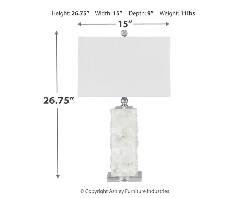 Malise - Alabaster Table Lamp - White by Unique Piece Furniture