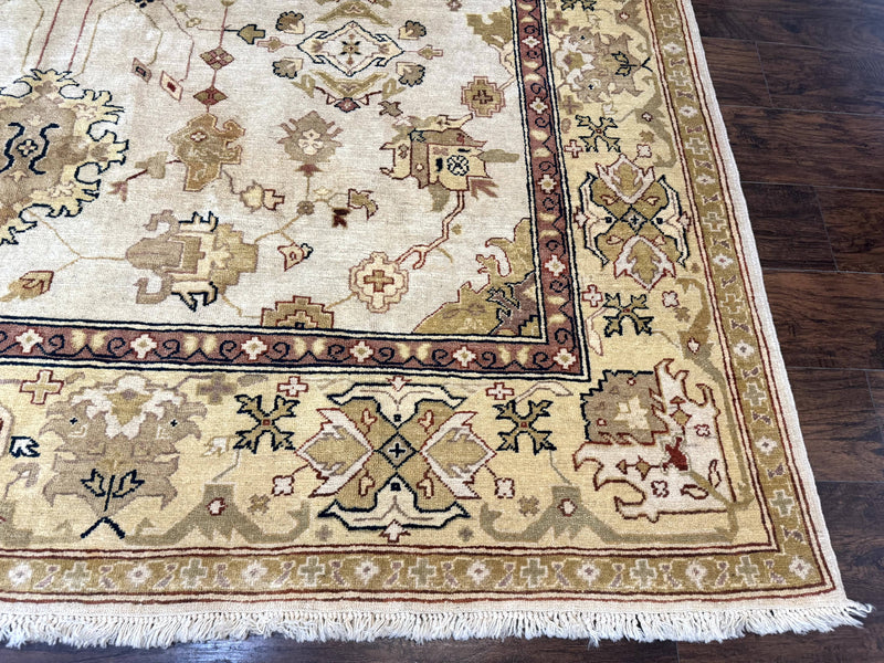 Turkish Oushak Rug 9x12, Oat Color, Wool Carpet by Jewel Rugs
