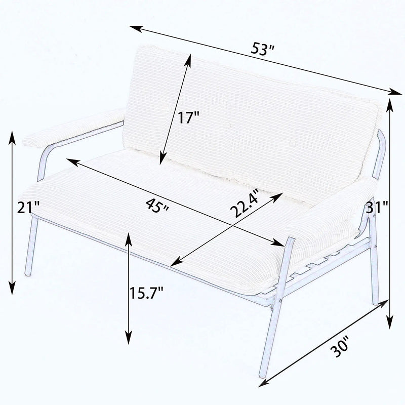 Modern Metal Frame Sofa With Sponge Filling For Compact Spaces And Versatile Use by Unique Piece Furniture