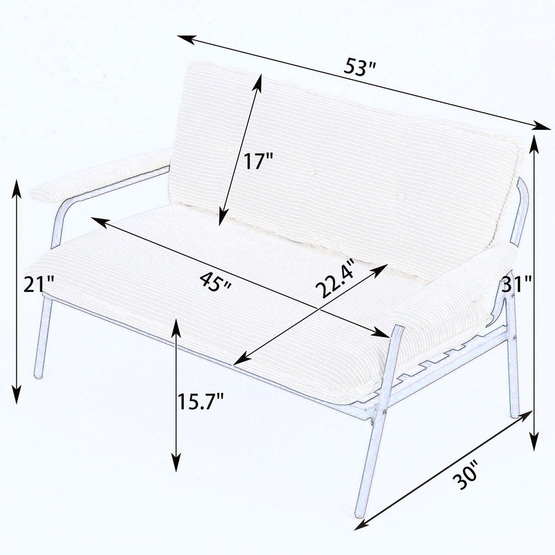 Modern Metal Frame Sofa With Sponge Filling For Compact Spaces And Versatile Use by HouseOfZazla