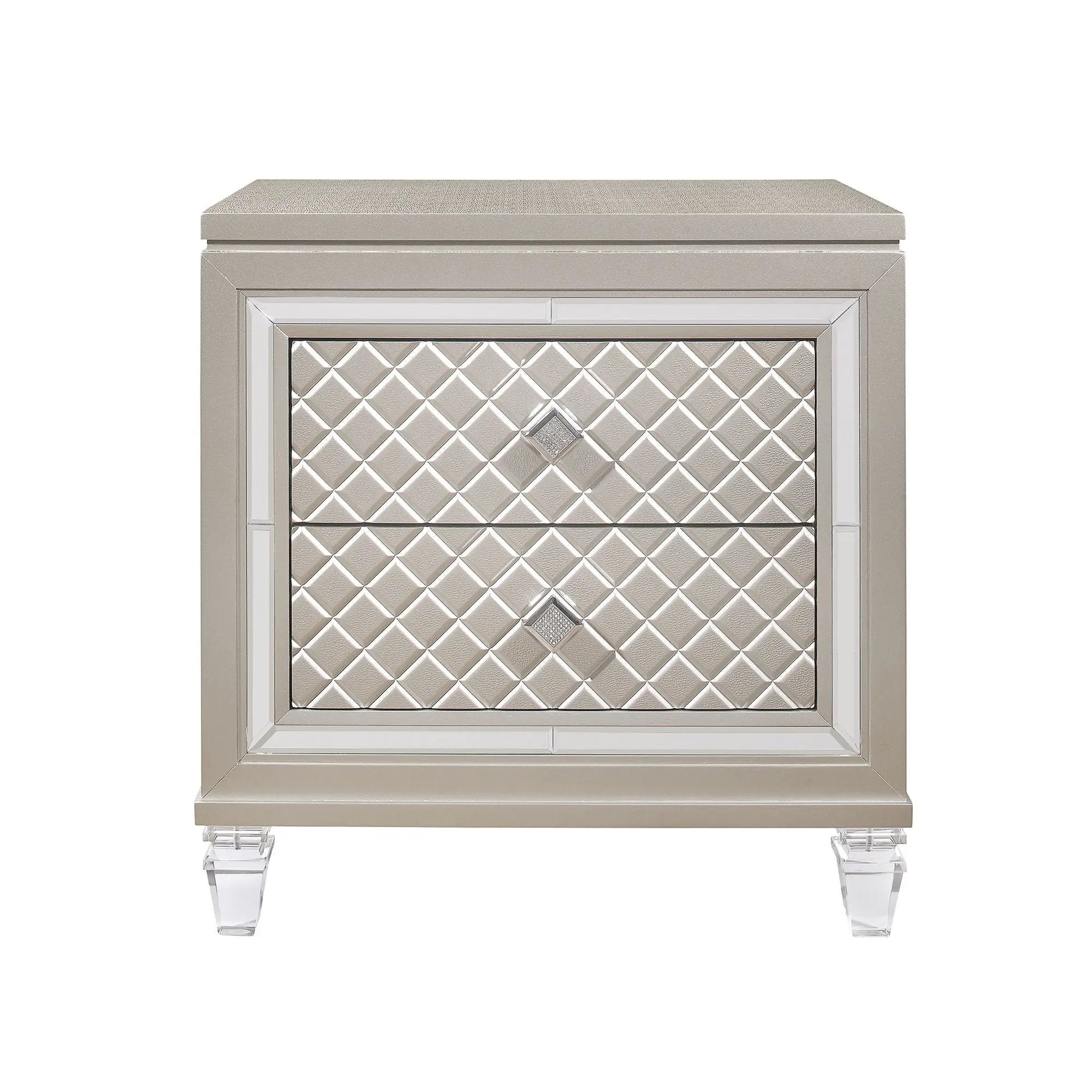 Cross - Glam Nightstand - Champagne by Unique Piece Furniture