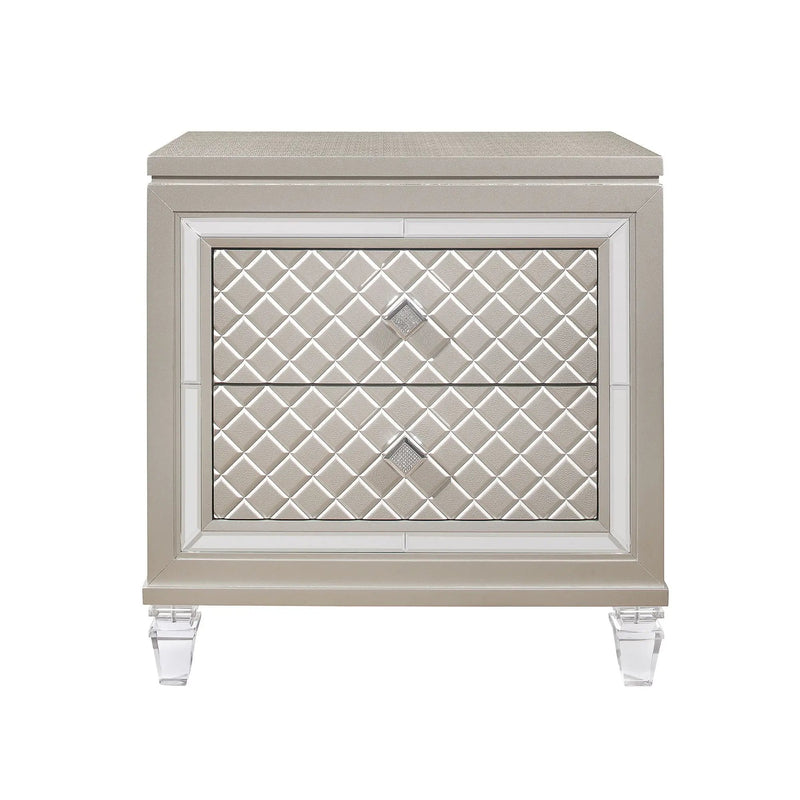 Cross - Glam Nightstand - Champagne by Unique Piece Furniture