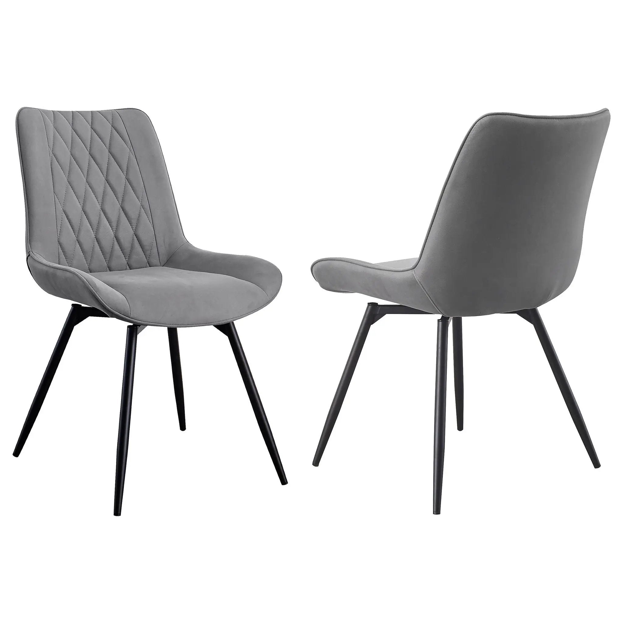 Tufted Swivel Dining Chairs (Set of 2) - Gray by HouseOfZazla