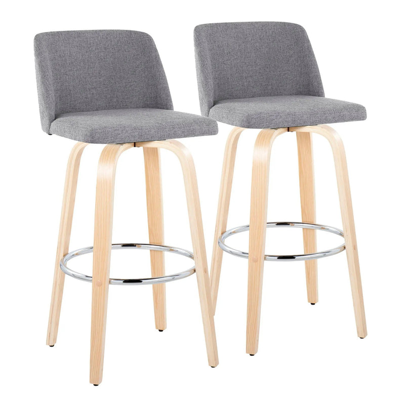 Toriano - Contemporary Fixed Height Barstool & Swivel With Round Footrest (Set of 2) by Unique Piece Furniture