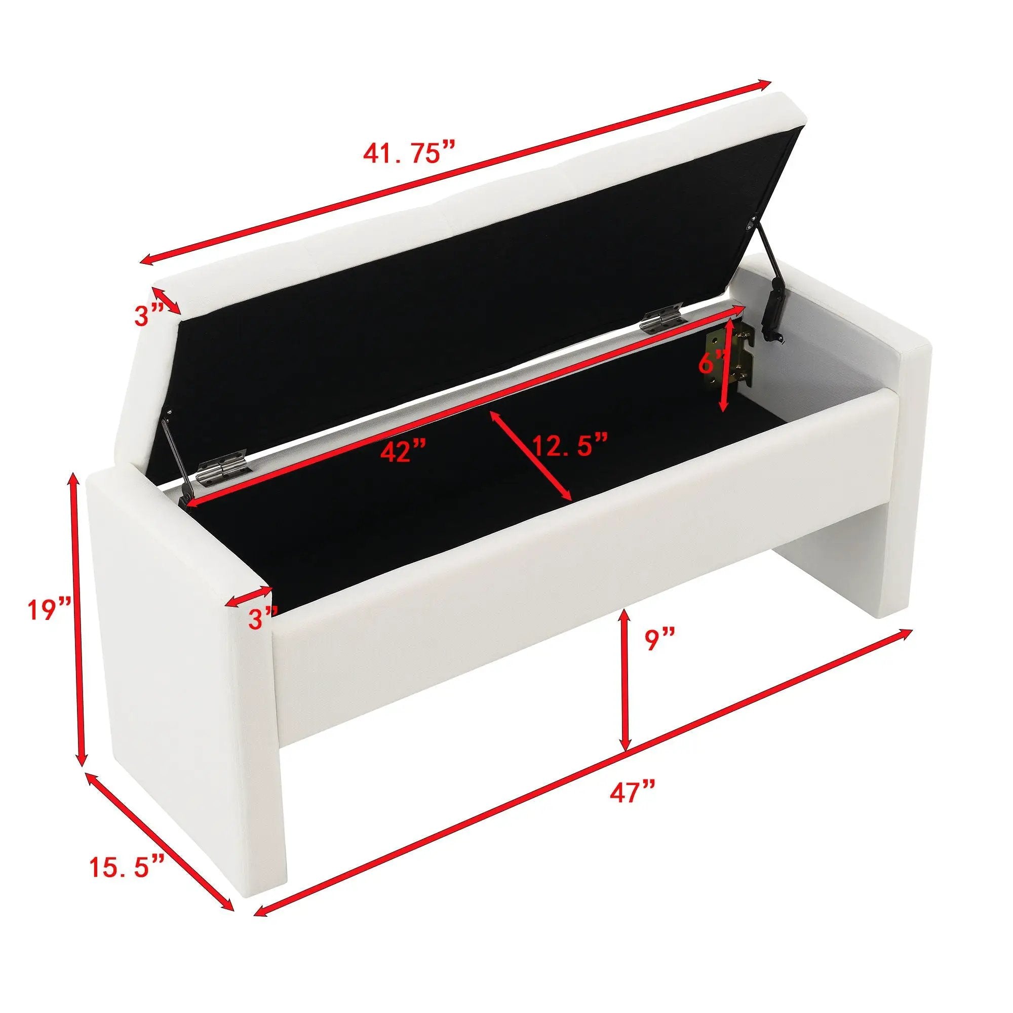 Modern Upholstered Large Bed End Bench With Storage by Unique Piece Furniture