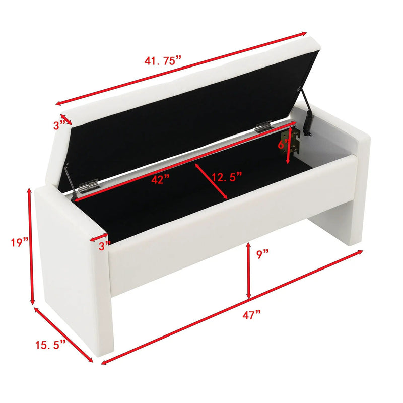 Modern Upholstered Large Bed End Bench With Storage by Unique Piece Furniture